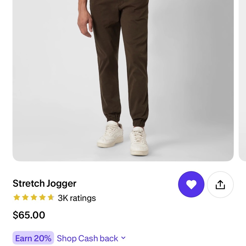 Bearbottom chino style Men's Stretch Jogger